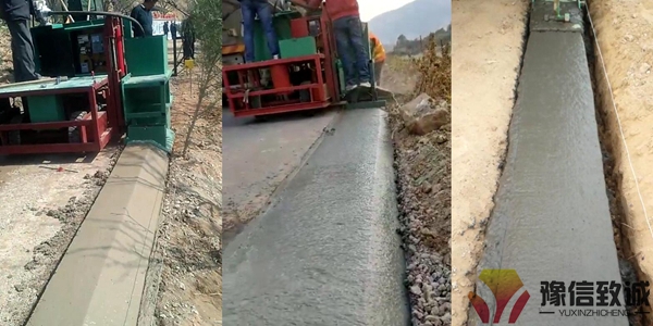 砼路肩成型機施工效果